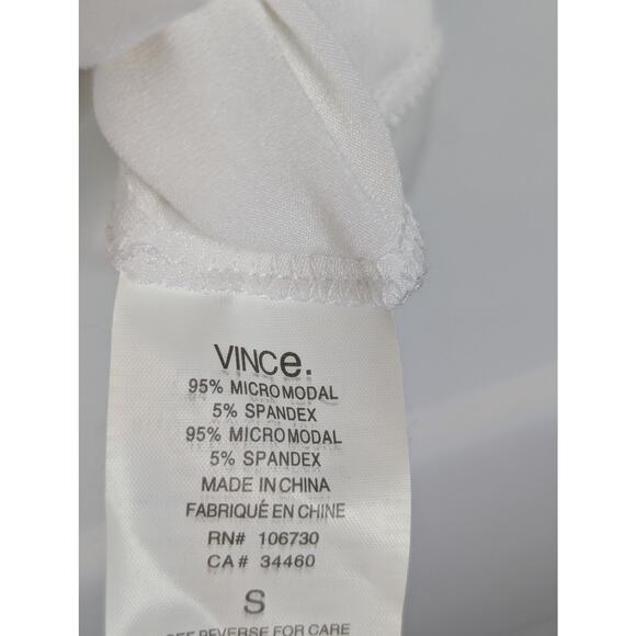Vince Top Micro Modal V Neck Back Seams Relaxed Soft Cream Minimalist Size S - Picture 8 of 11